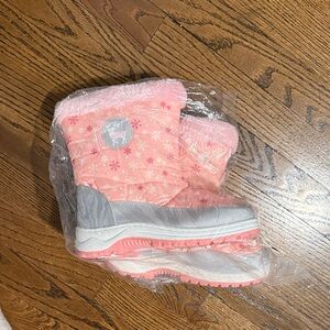 Pink and Gray Kids Snow Boots